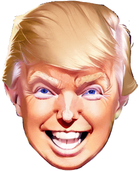 Trump face reacting to click